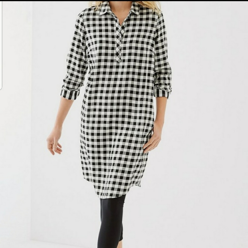 J.Jill Gingham Rayon Twill Shirtdress
